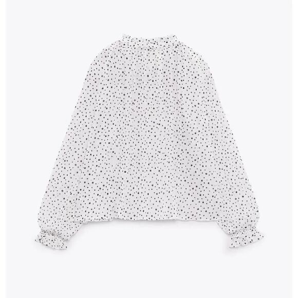 ZARA POLKA DOT BLOUSE - Picture 7 of 9